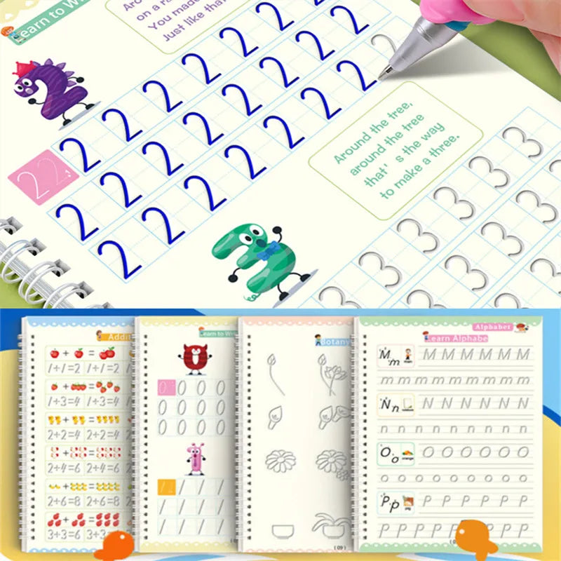 WonderWrite™ 4-in-1 Magic Copybook Set With Pen.
