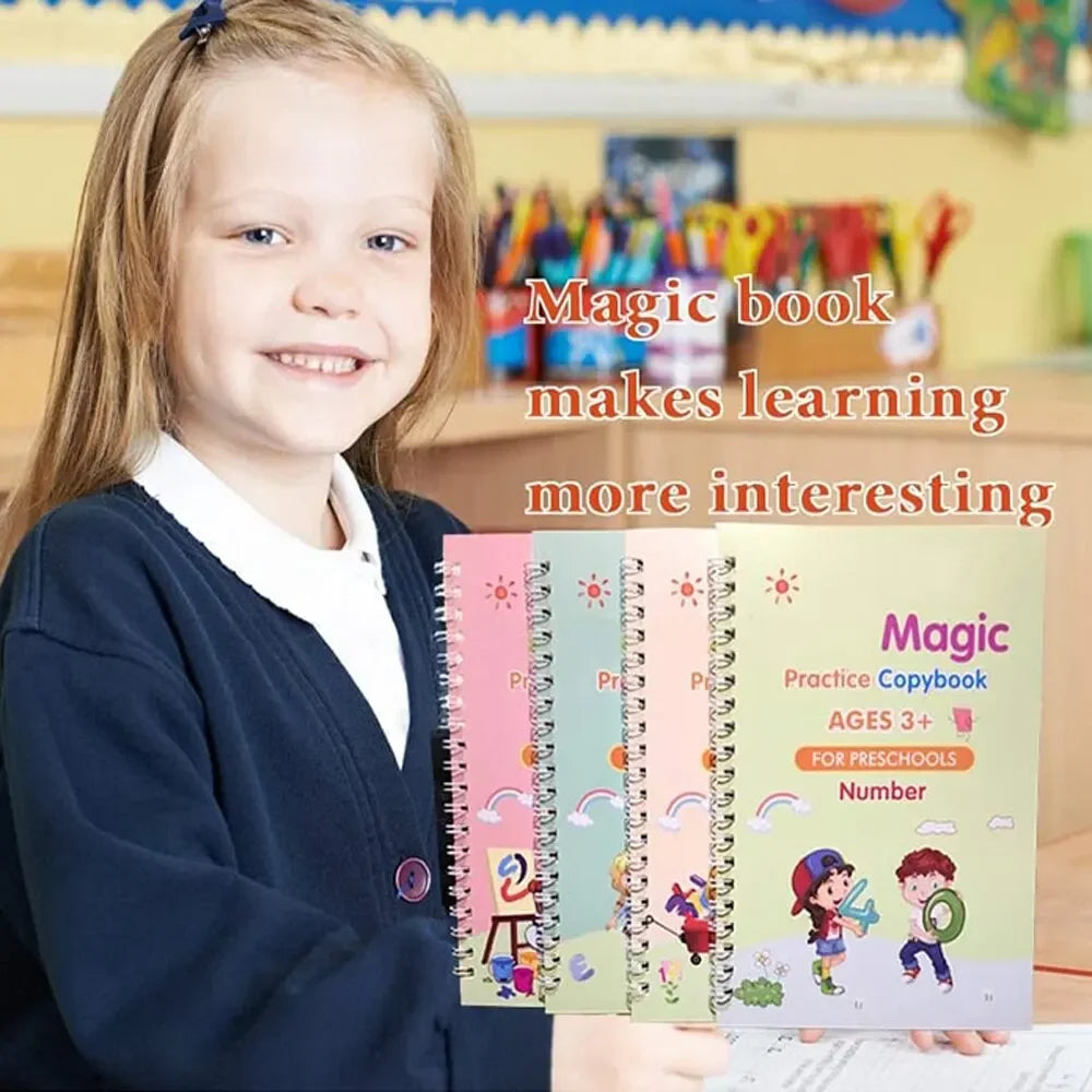 WonderWrite™ 4-in-1 Magic Copybook Set With Pen.