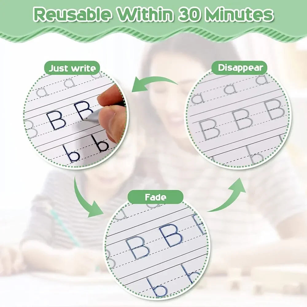 WonderWrite™ 4-in-1 Magic Copybook Set With Pen.