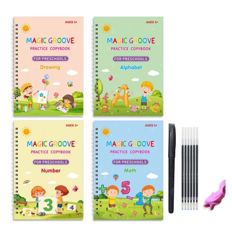 WonderWrite™ 4-in-1 Magic Copybook Set With Pen.