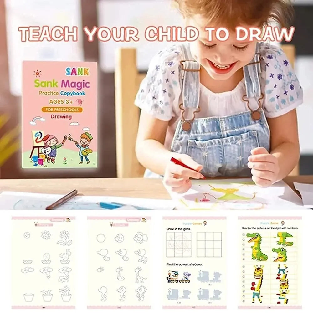 WonderWrite™ 4-in-1 Magic Copybook Set With Pen.