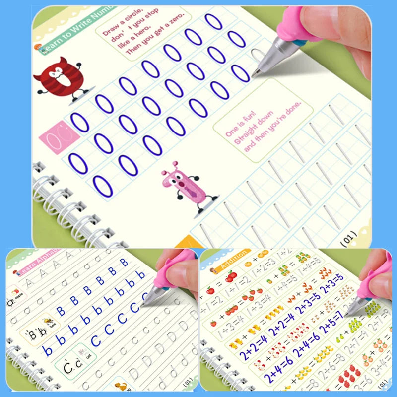 WonderWrite™ 4-in-1 Magic Copybook Set With Pen.