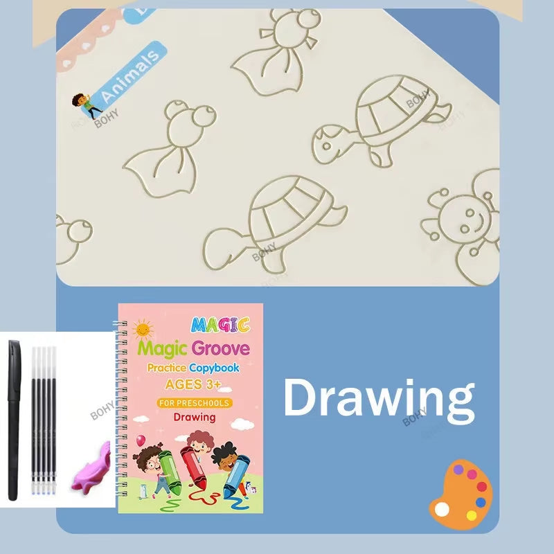 WonderWrite™ 4-in-1 Magic Copybook Set With Pen.