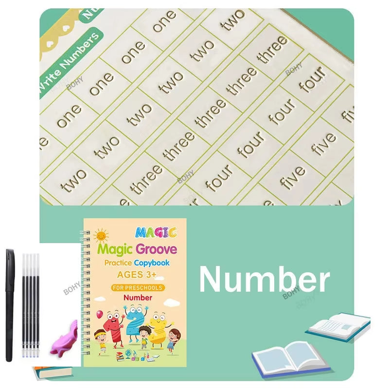 WonderWrite™ 4-in-1 Magic Copybook Set With Pen.