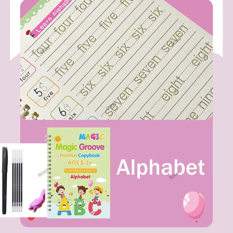 WonderWrite™ 4-in-1 Magic Copybook Set With Pen.
