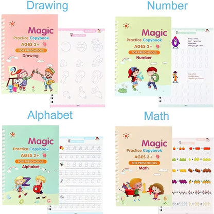 WonderWrite™ 4-in-1 Magic Copybook Set With Pen.