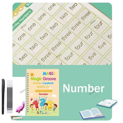 WonderWrite™ 4-in-1 Magic Copybook Set With Pen.